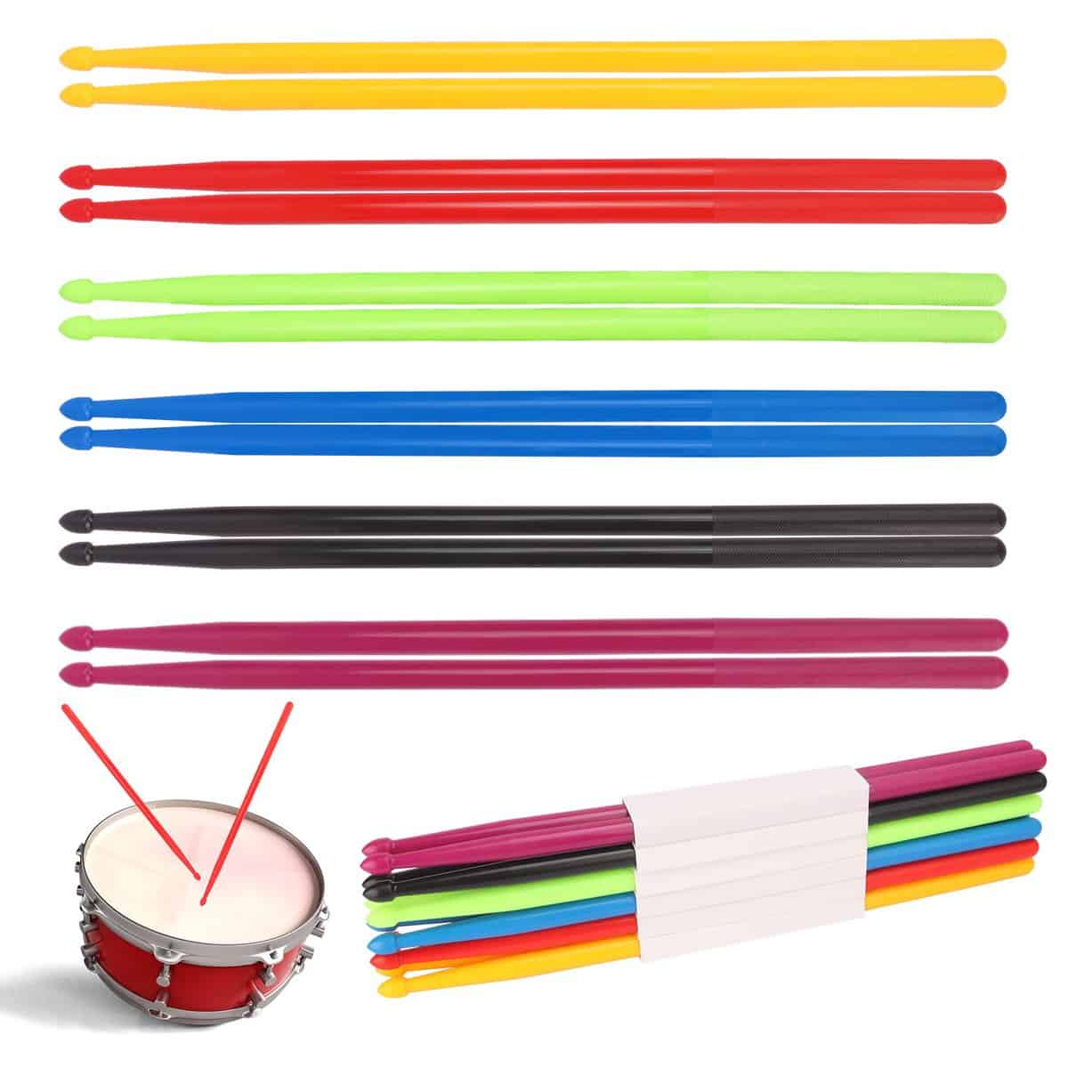 12 pares de baquetas, Baquetas de Tambor de Alta Calidad 16