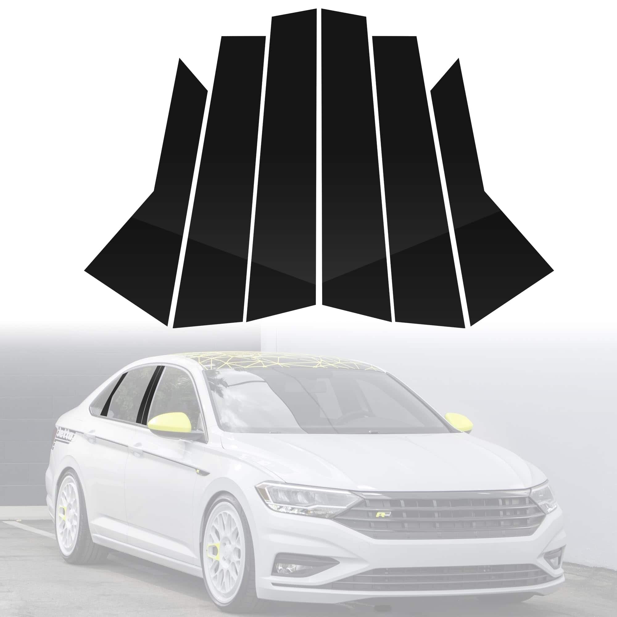 Kit de moldura de poste de pilar BASIKER Fit for VW Jetta