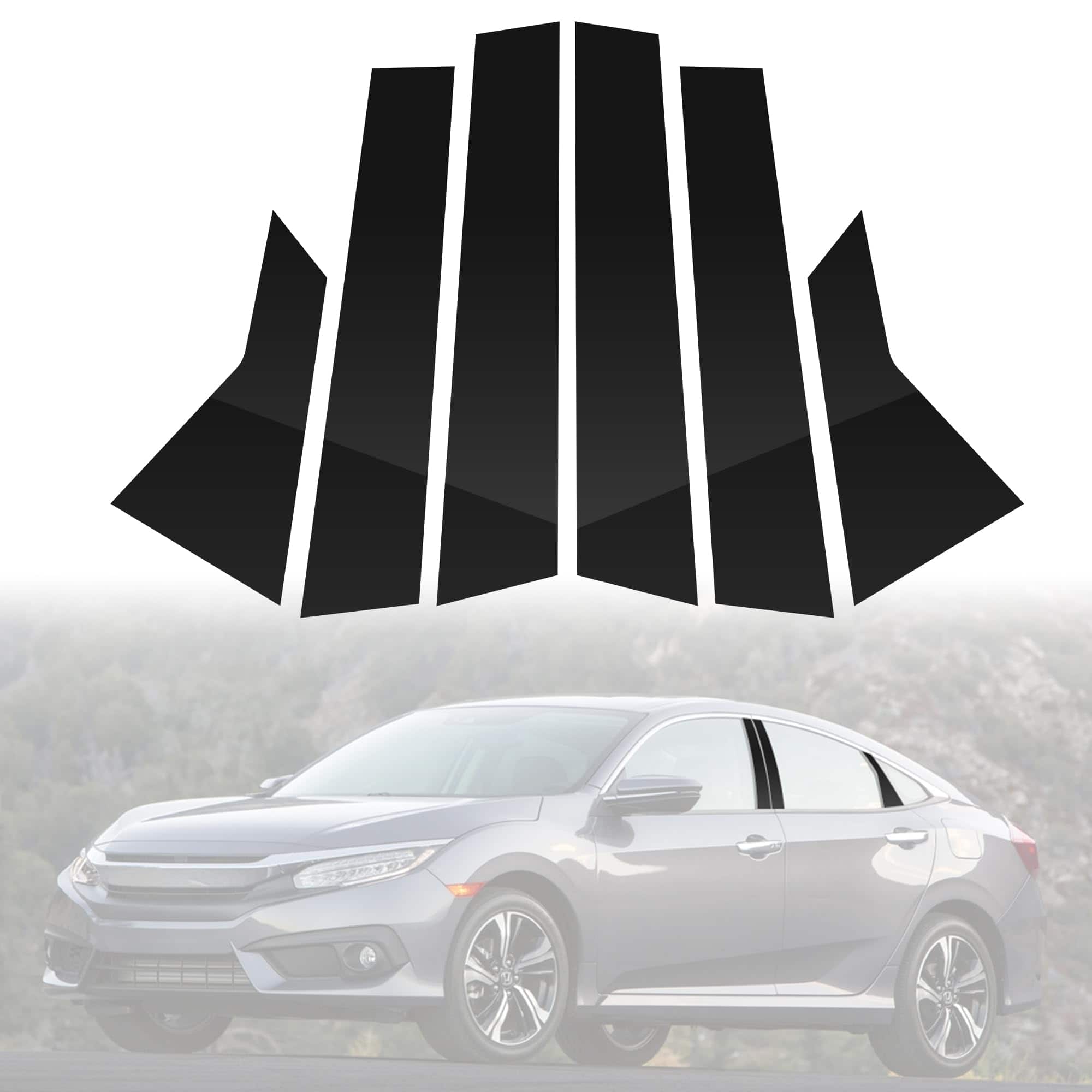 Kit de molduras para postes para Honda Civic 10th Gen Sedán