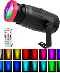 Luces Pinspot OHiHi, Foco LED de Enfoque Manual, 16 Colores