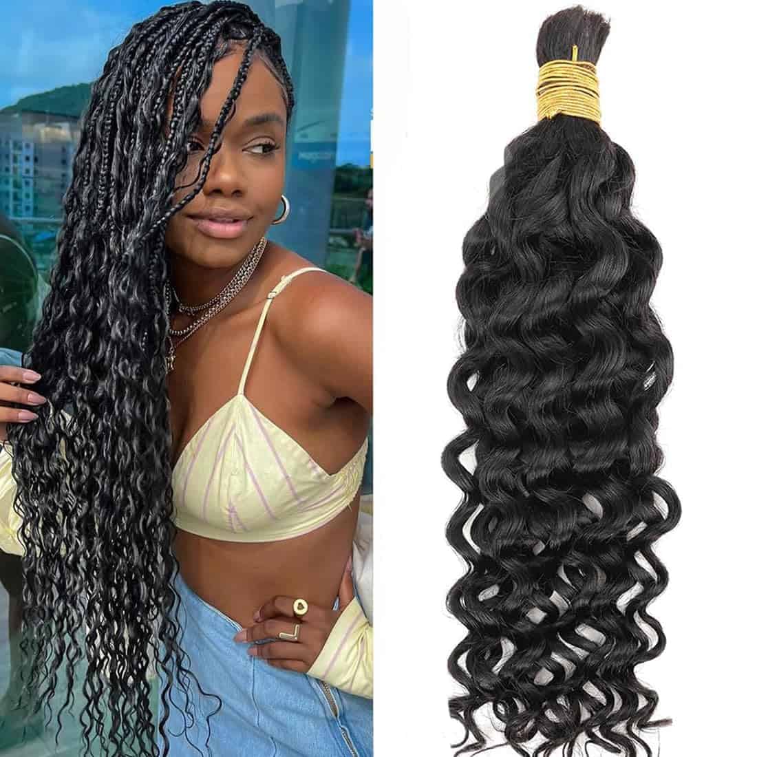 Cabello trenzado humano para trenzas boho 12A 22 pulgadas