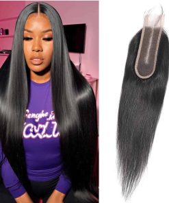 Cierre de encaje recto brasileño 2x6 100% cabello virgen