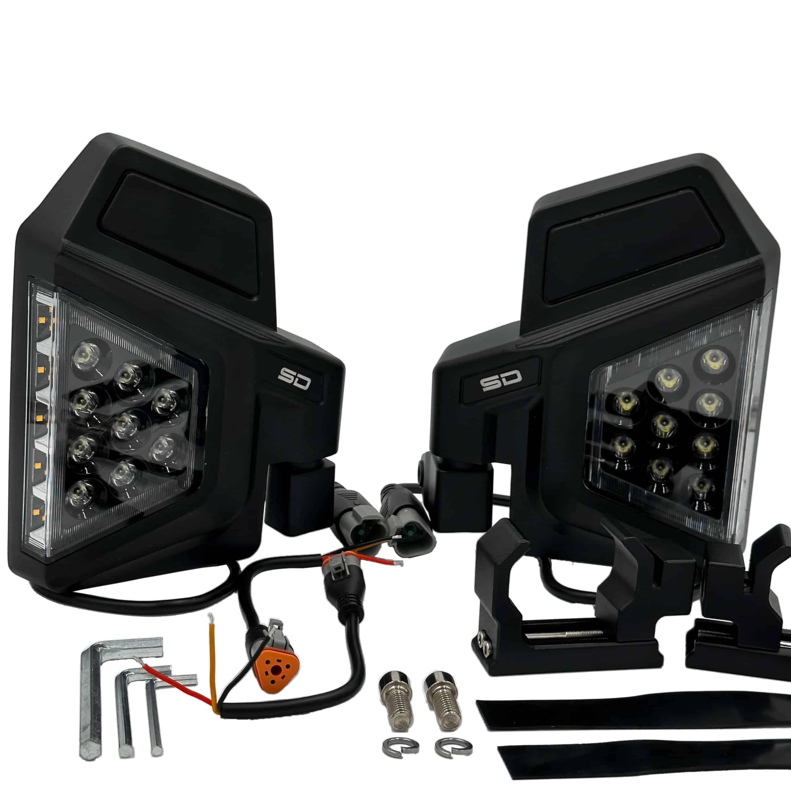 Espejos Laterales LED SD Lighting M16 con -Negro