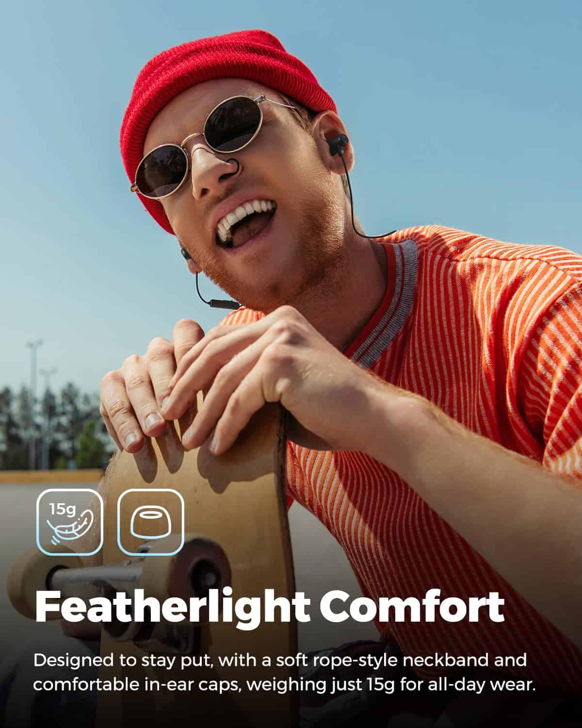 Audífonos inalámbricos SoundPEATS Q35 HD+ Neckband, - Imagen 5