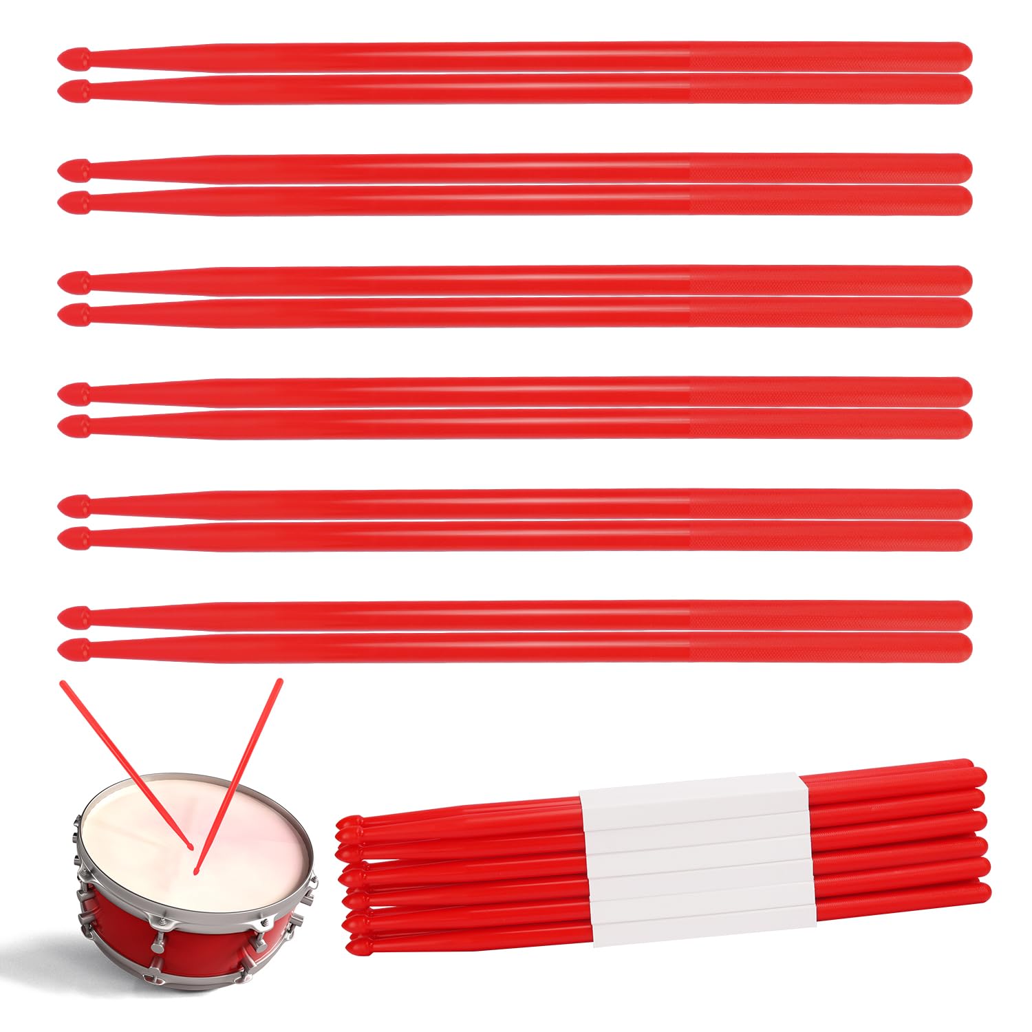 12 pares de baquetas, Baquetas de batería de -KUKLIPJIM