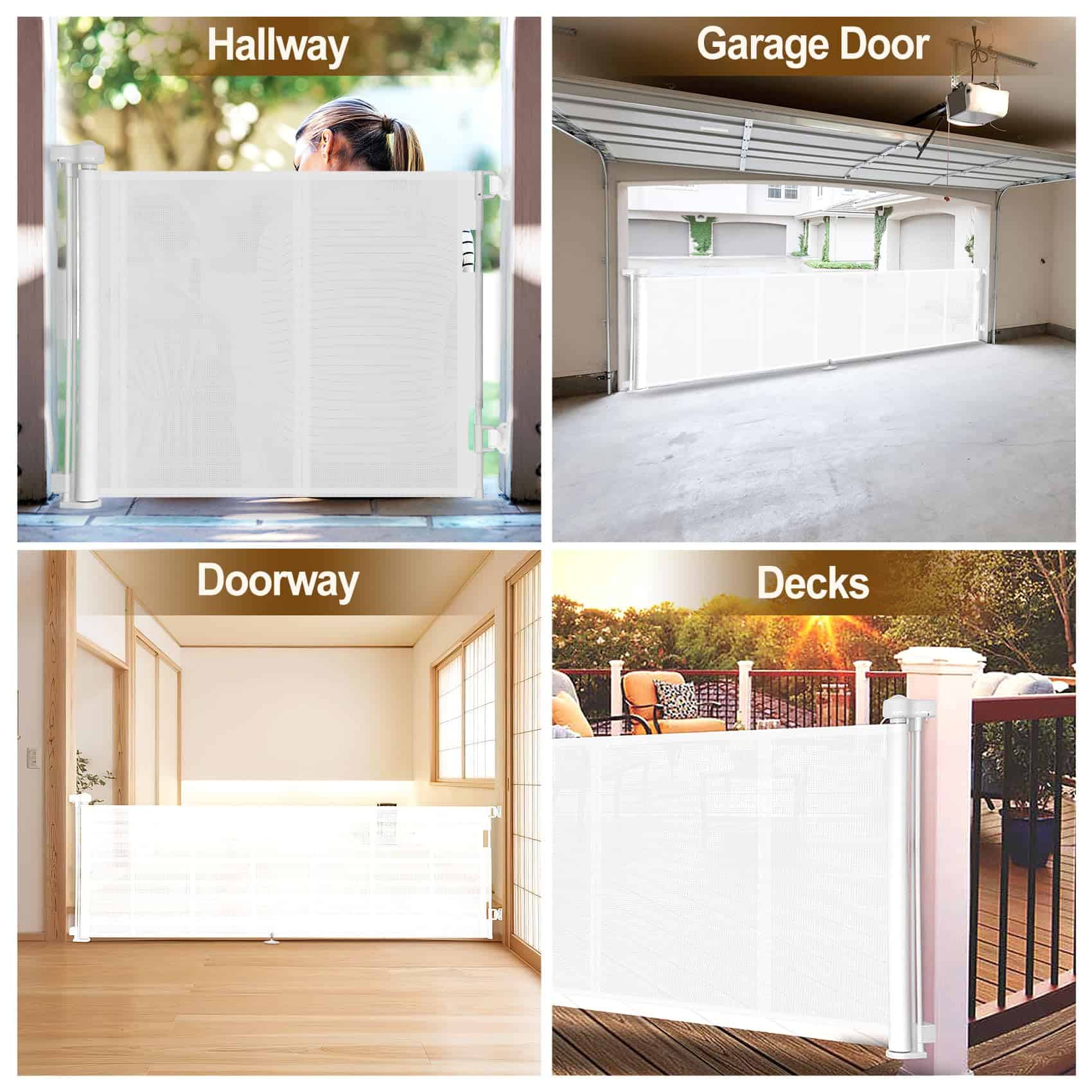 Puertas de bebé retráctiles Upgrade de 150 -Blanco - Imagen 8