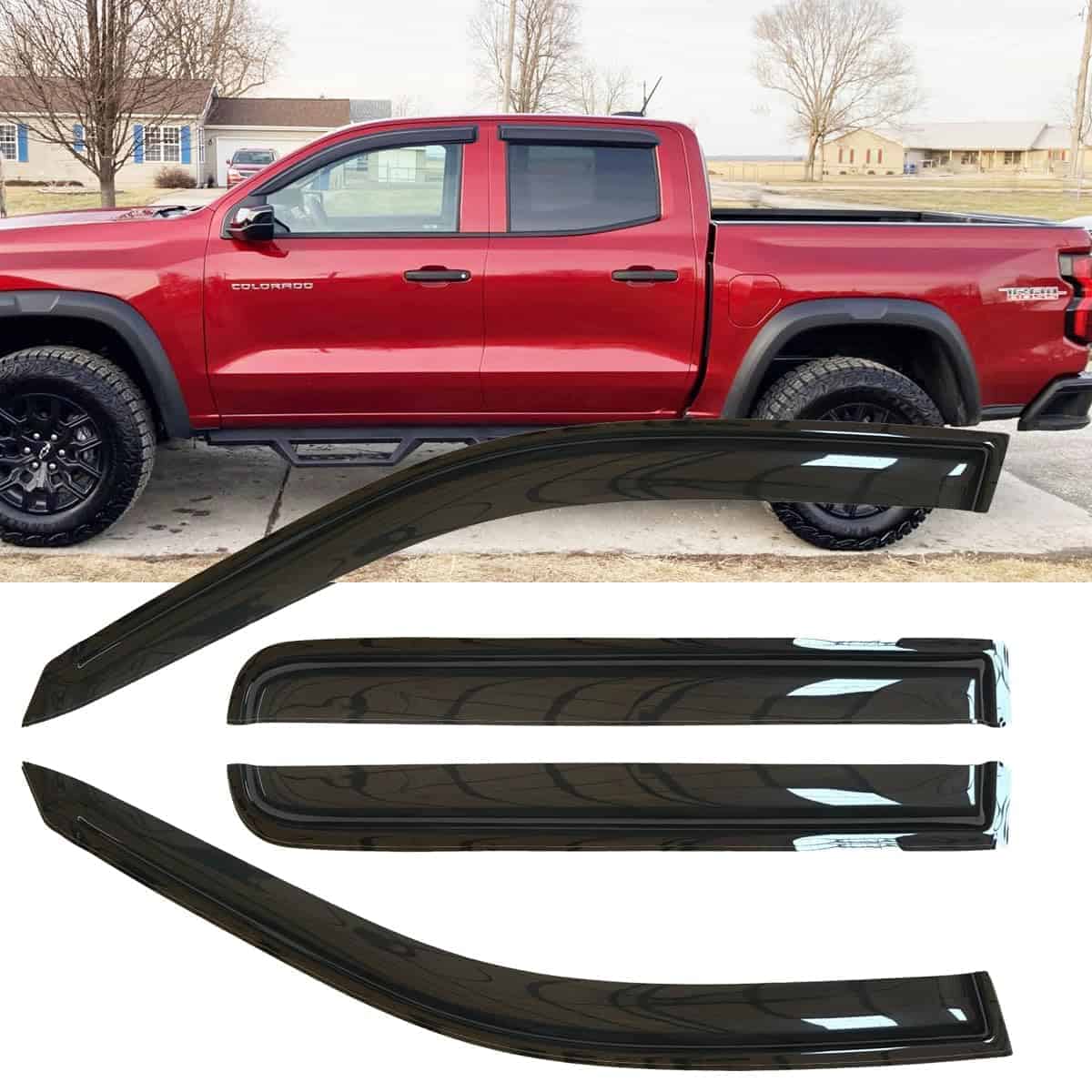 4pcs Deflectores de lluvia originales a -Humo oscuro