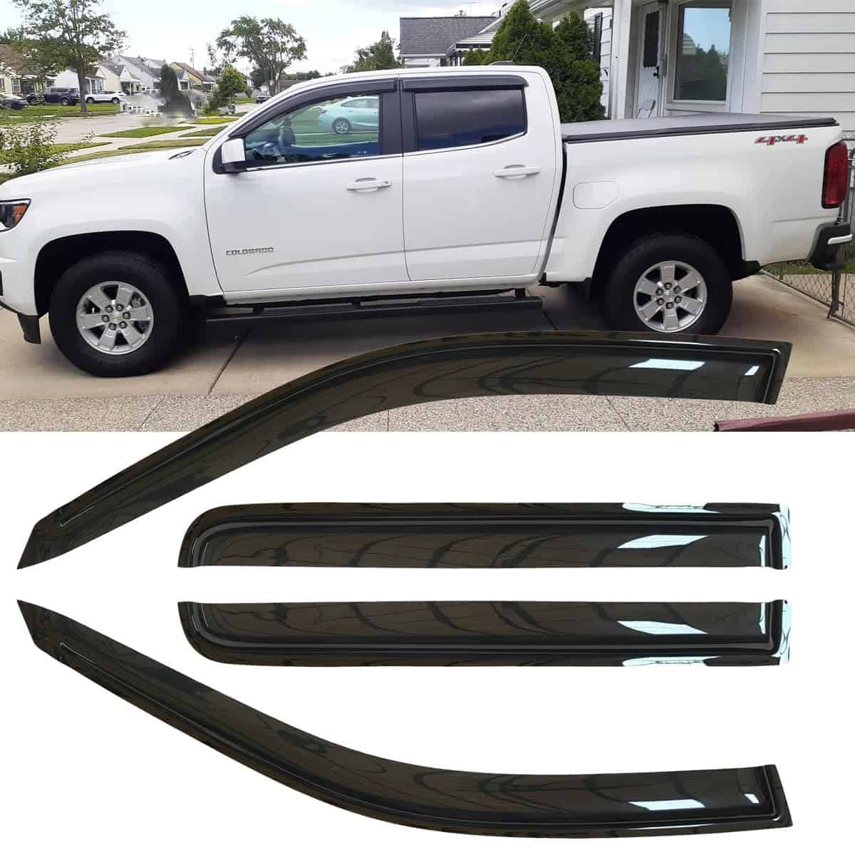 4pcs Deflectores de lluvia originales a -Humo oscuro - Imagen 4