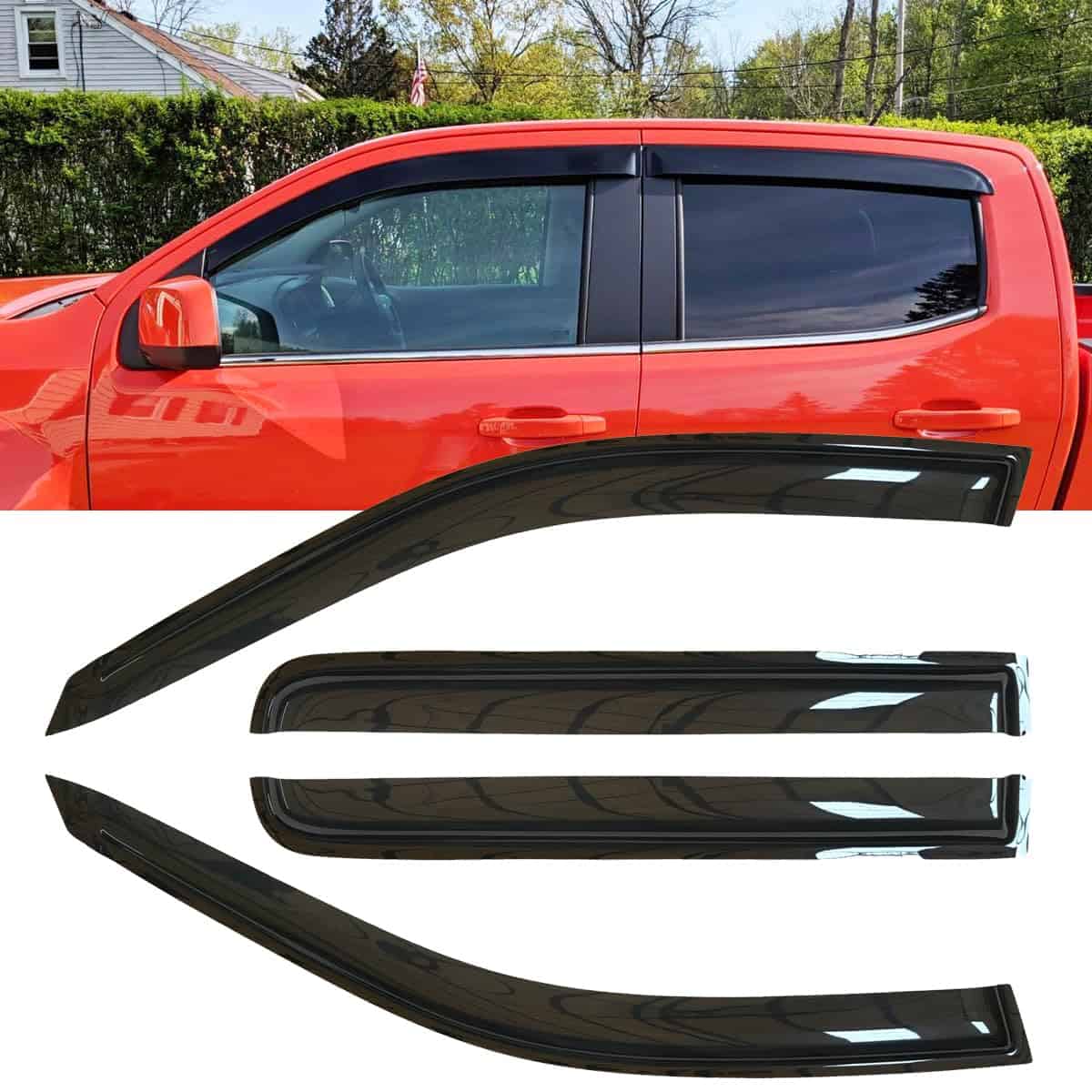 4pcs Deflectores de lluvia originales a -Humo oscuro - Imagen 3