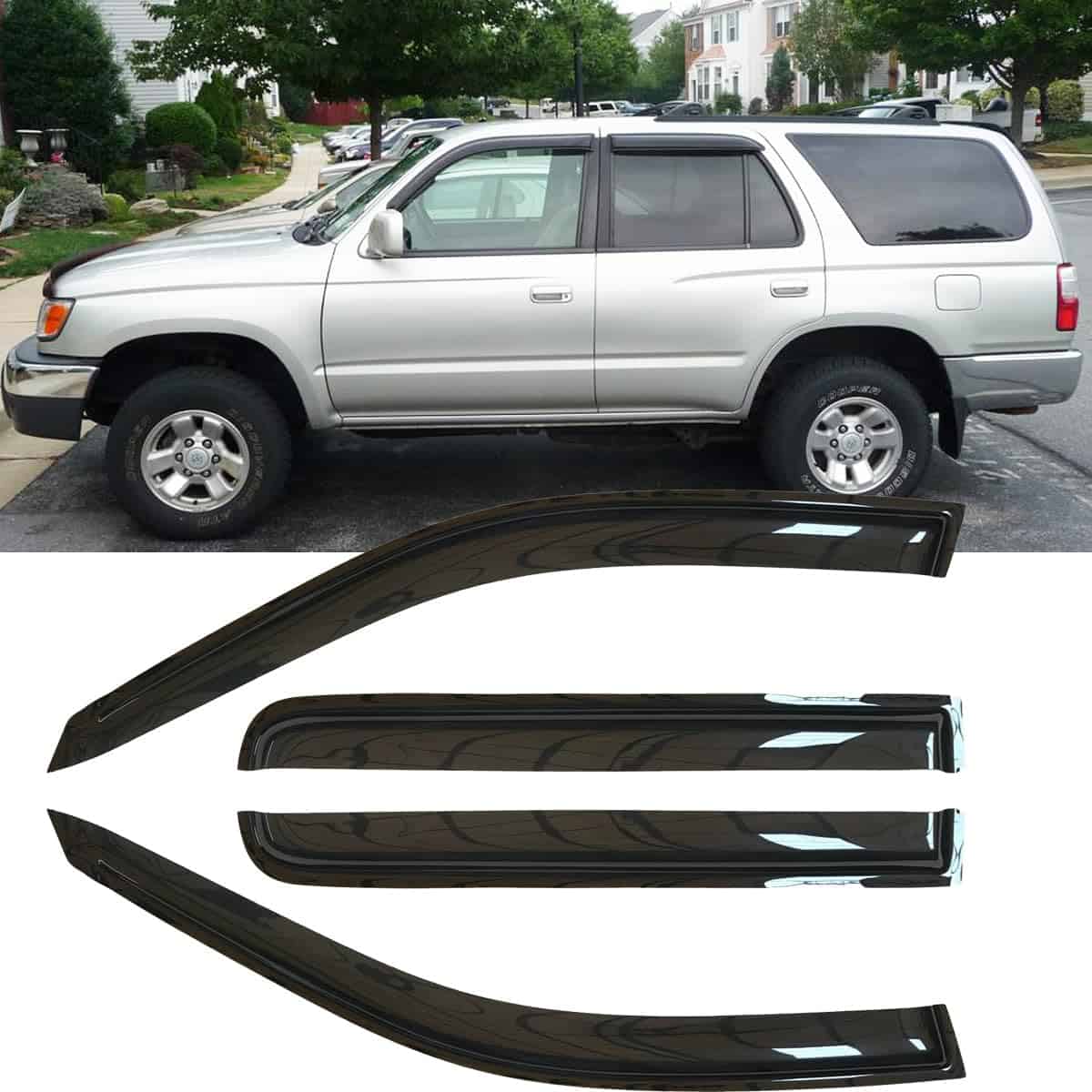 4pcs Deflectores de ventanas laterales a prueba de lluvia