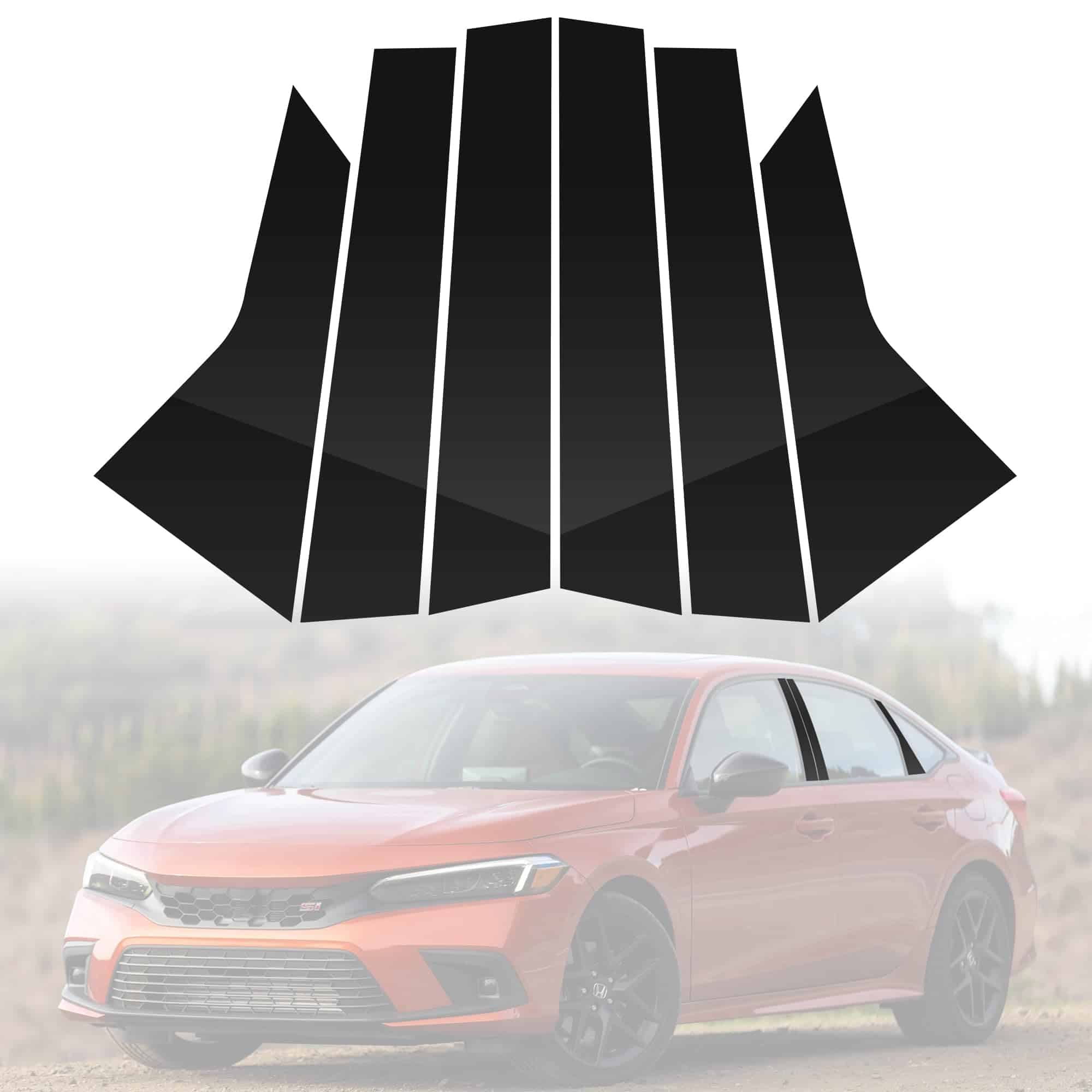 Kit de molduras de columna BASIKER Fit para Honda Civic