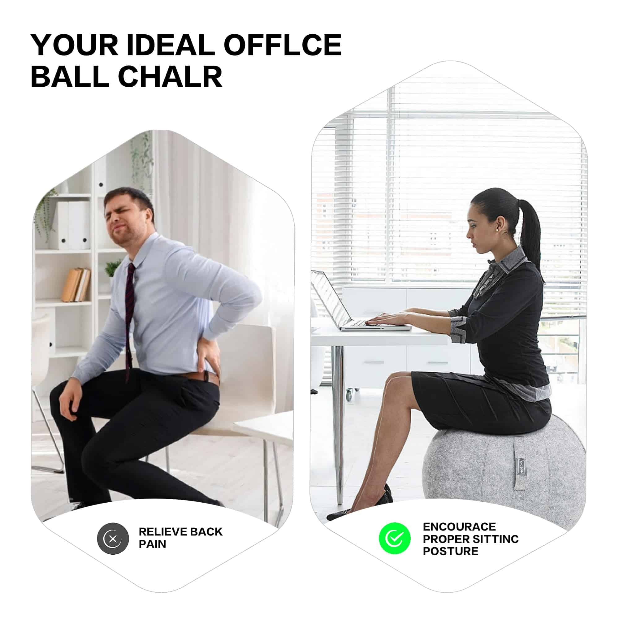 ANC POP Pelota de Yoga, Pelota de Ejercicio -Blanco Nieve - Imagen 7