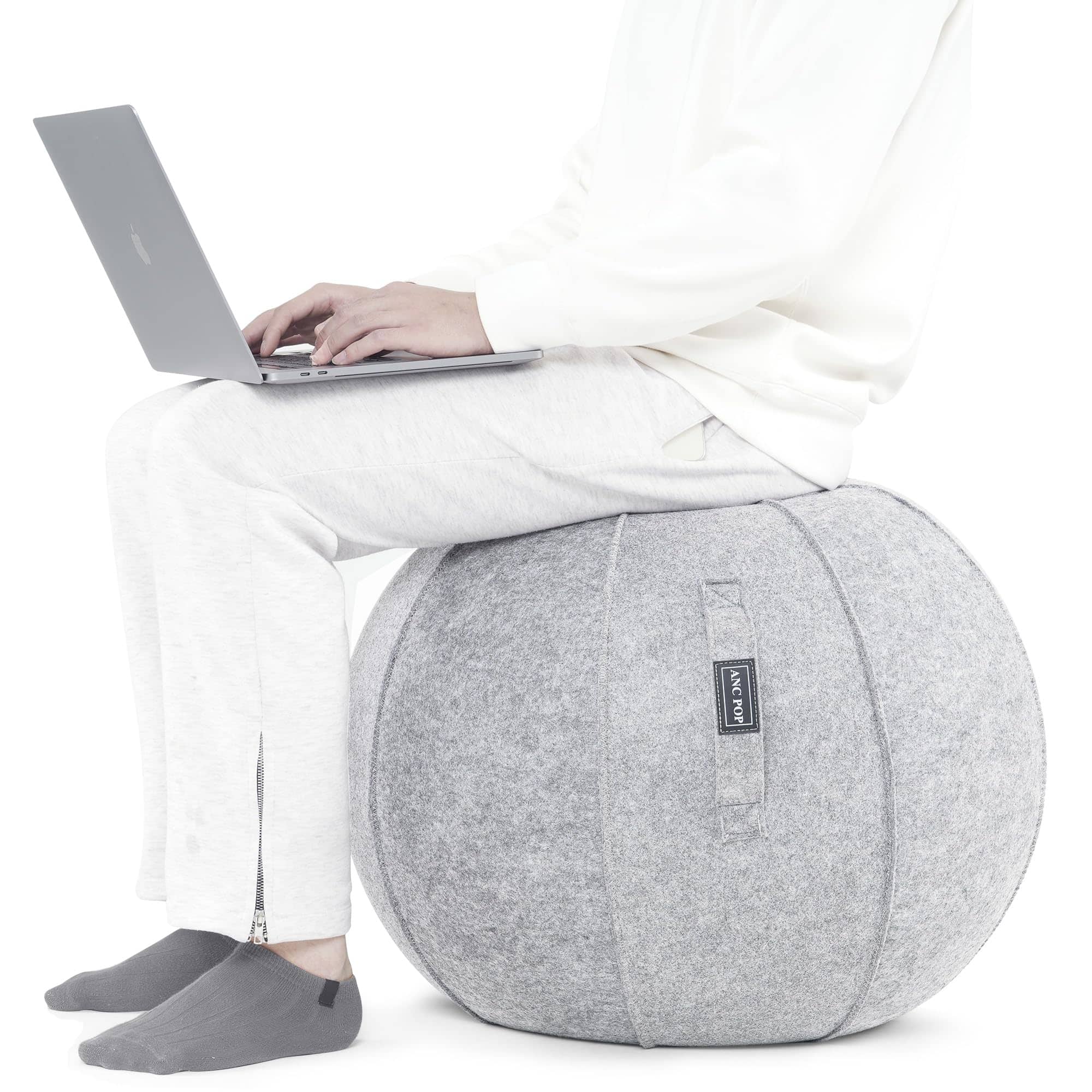 ANC POP Pelota de Yoga, Pelota de Ejercicio -Blanco Nieve