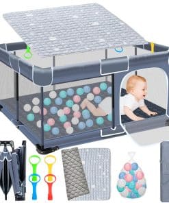 Corralito para Bebés Plegable con Tapete, Corralito de