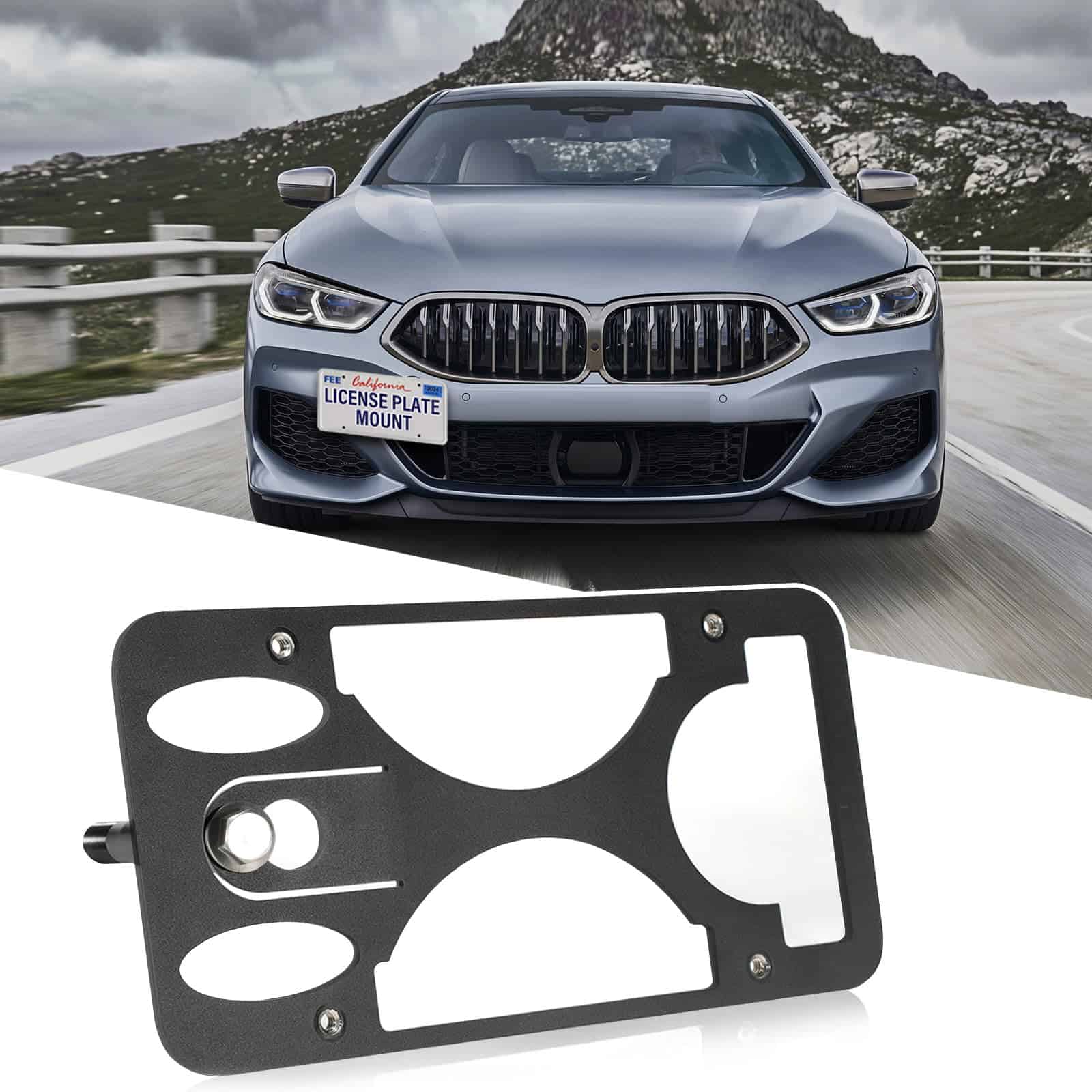 Soporte de Placa de Matrícula Delantera -Negro