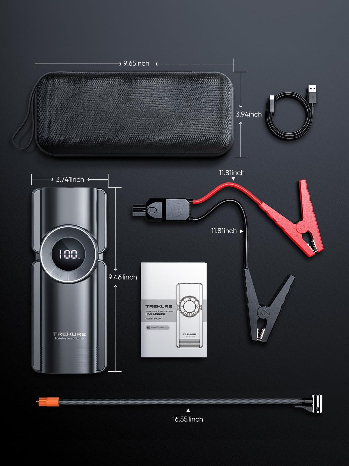 Arrancador de Batería de Coche Portátil TREKURE con - Imagen 7