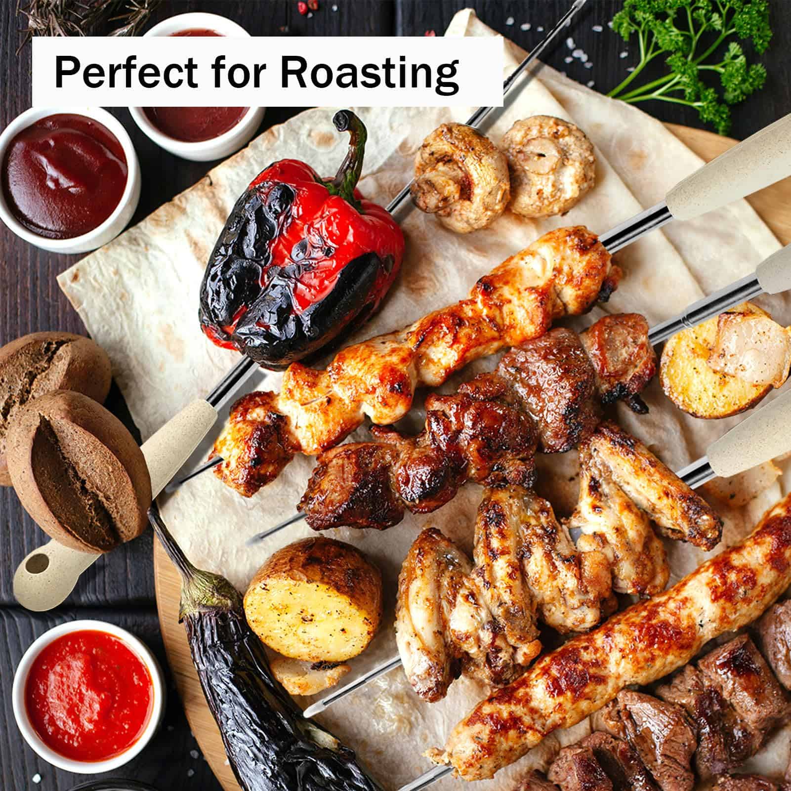 Atigrado 10 Pcs 32 pulgadas Kit de Palos para Asar - Imagen 3