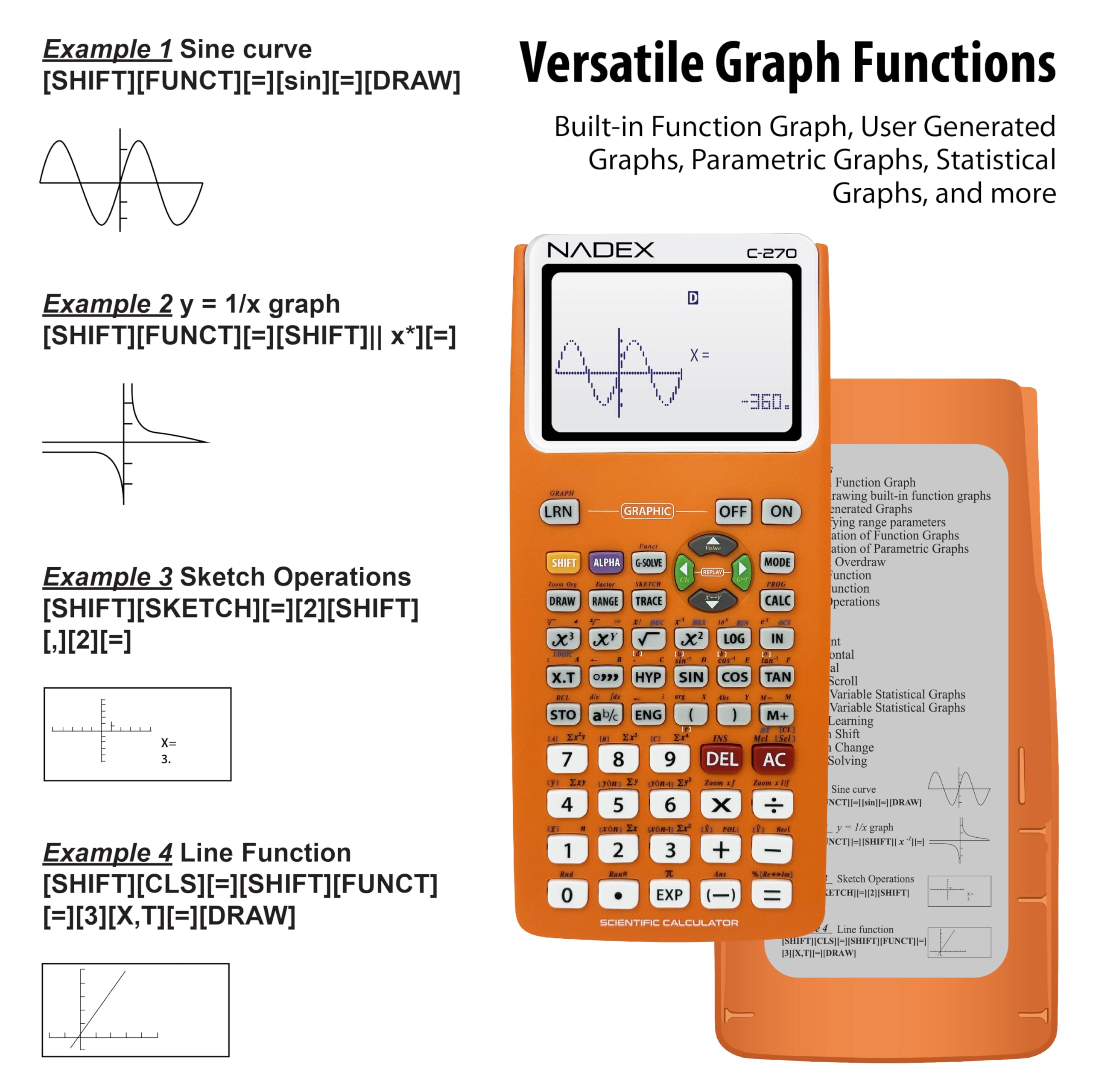 Calculadora Científica con Funciones de -Naranja - Imagen 4
