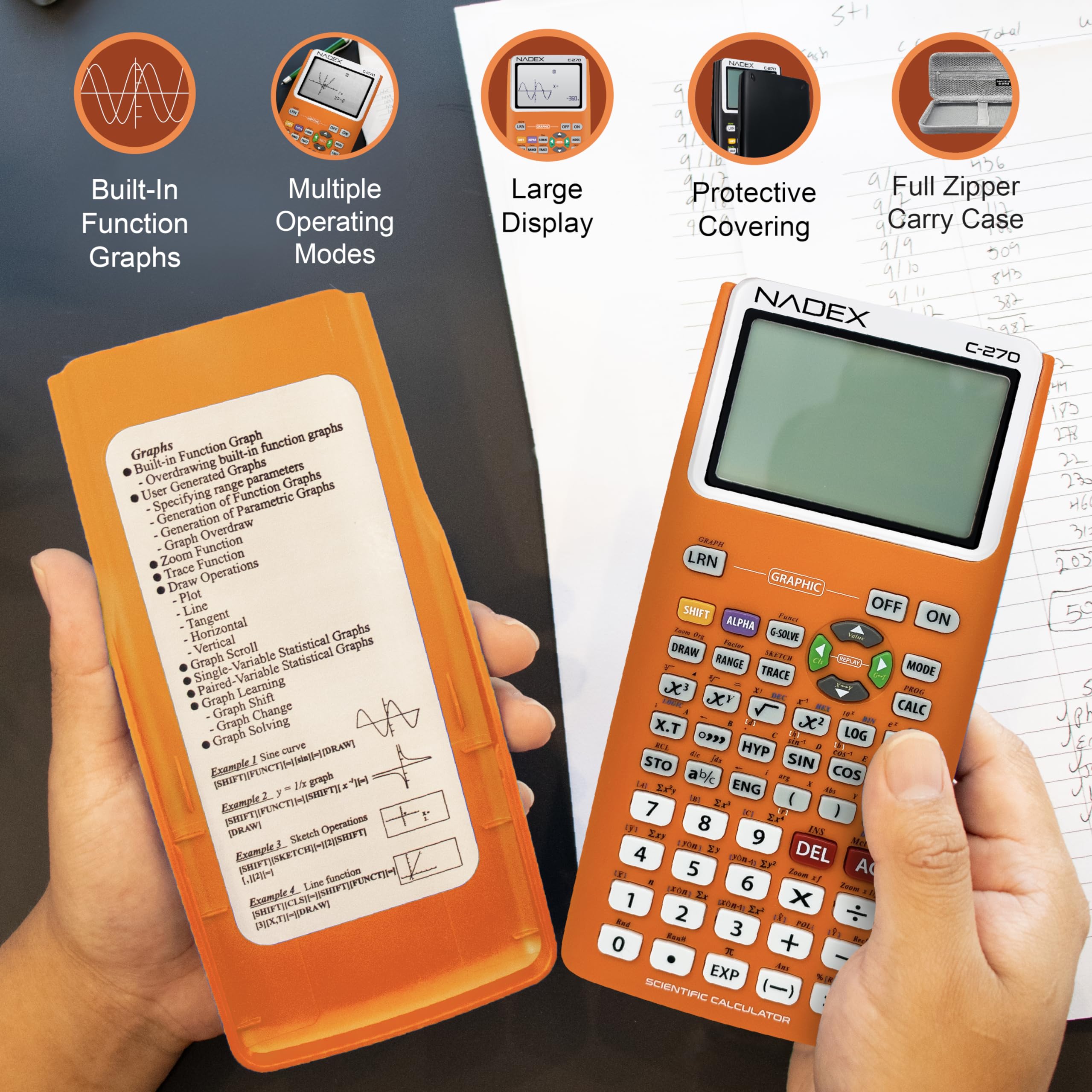 Calculadora Científica con Funciones de -Naranja - Imagen 6