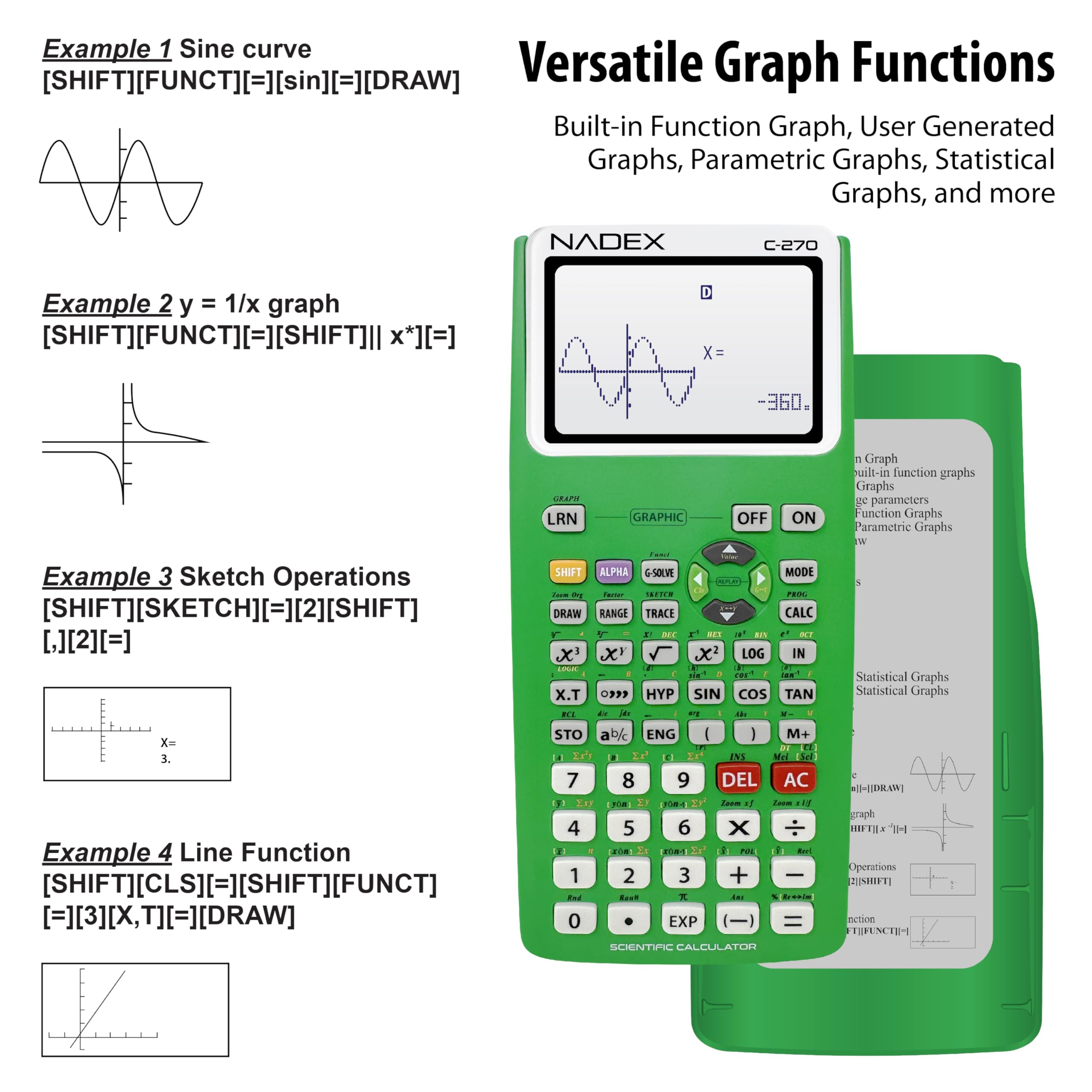 Calculadora Científica con Graficación, Incluye Estuche de - Imagen 4