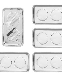 5 PCS Bandejas Magnéticas, 9.4X5.5x1.4 -Plata