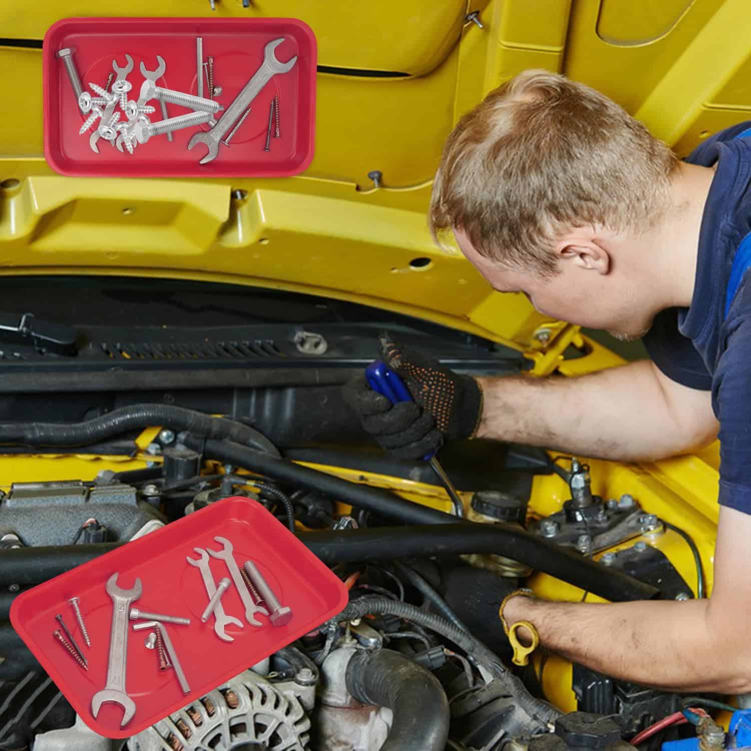 5 Piezas Bandejas Magnéticas, 9.4X5.5x1.4 Pulgadas, Bandeja - Imagen 7