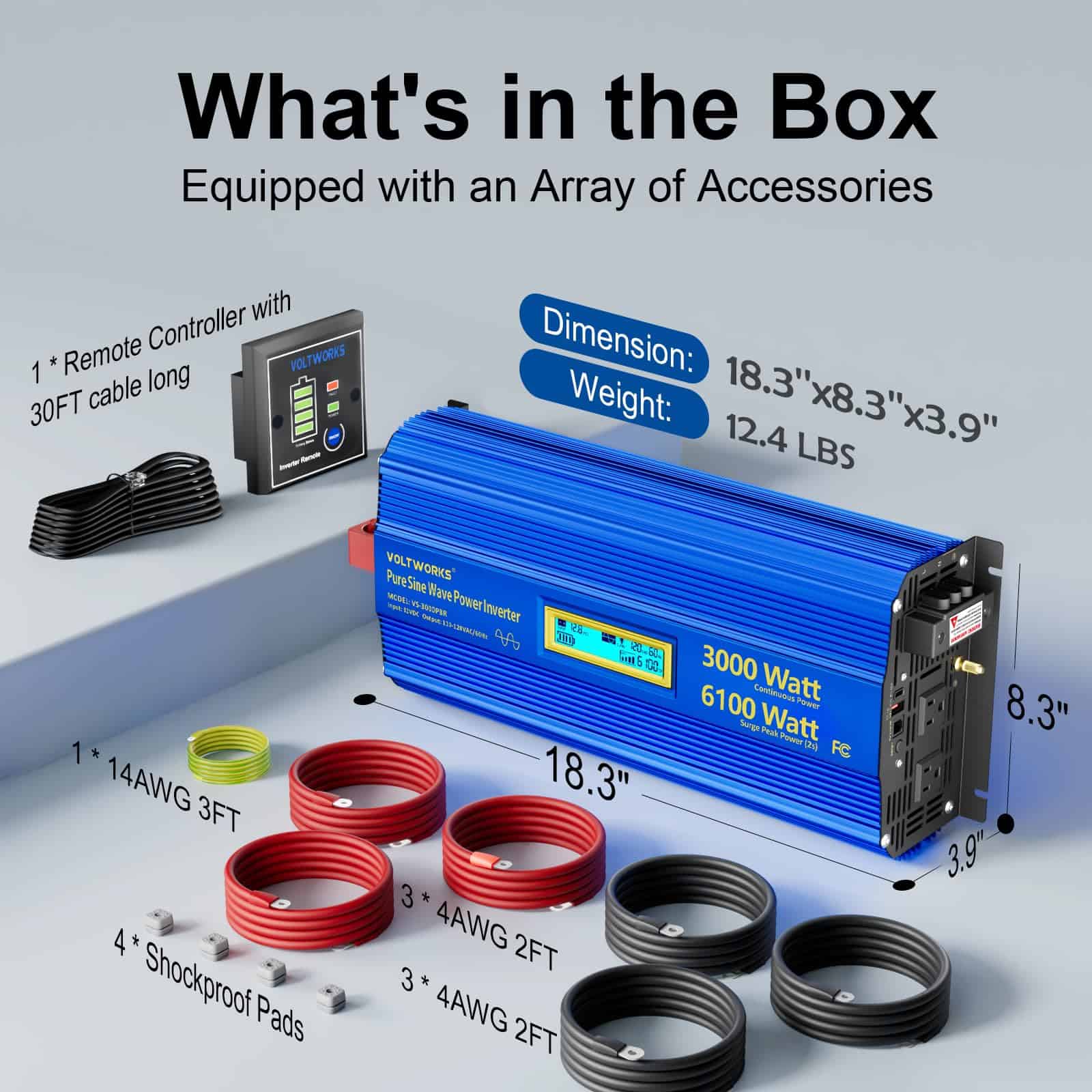 Inversor de onda sinusoidal pura de 3000 vatios 3000W 12V a - Imagen 9
