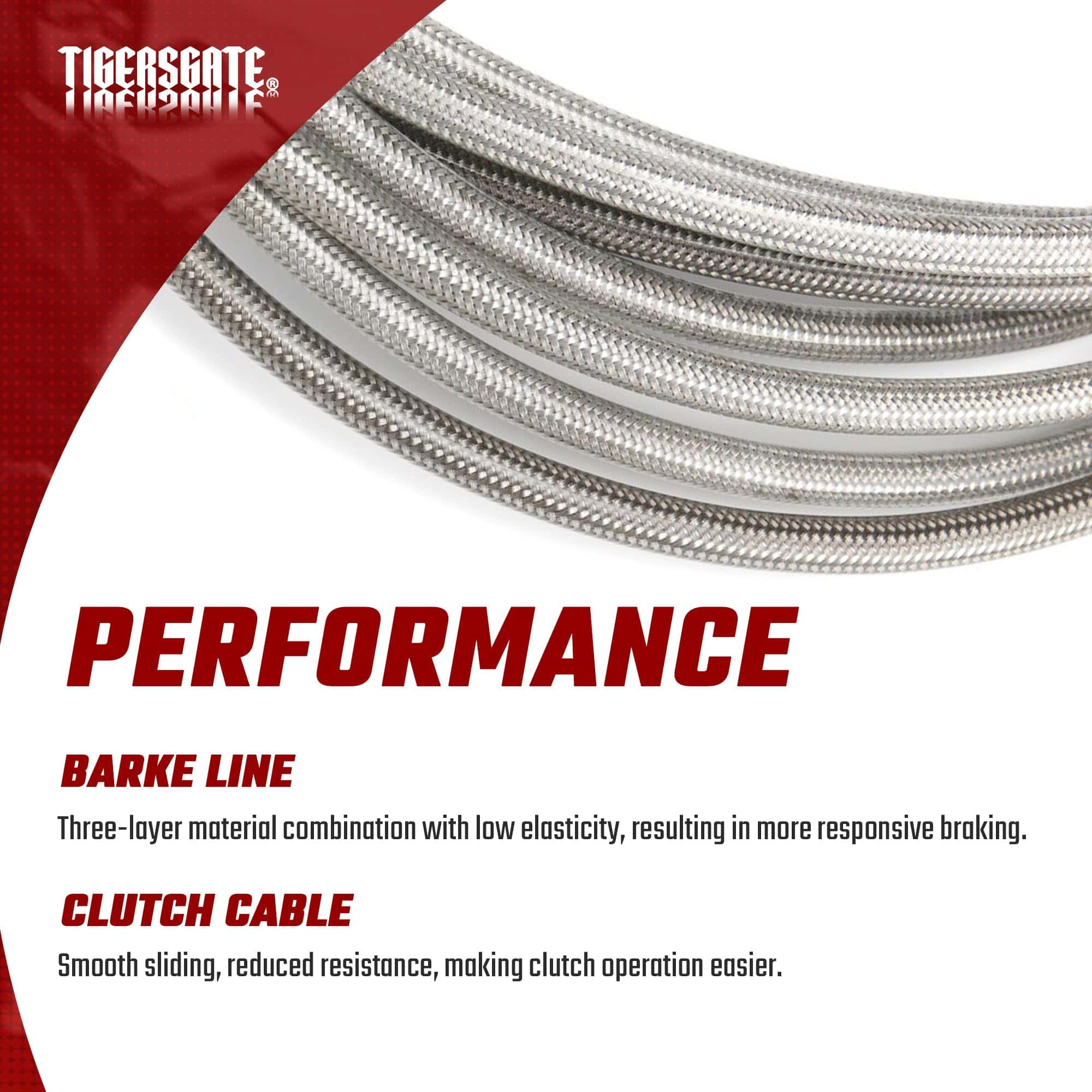 TIGERSGATE Kit de Cable de Embrague Hidráulico de 14" Ape - Imagen 5