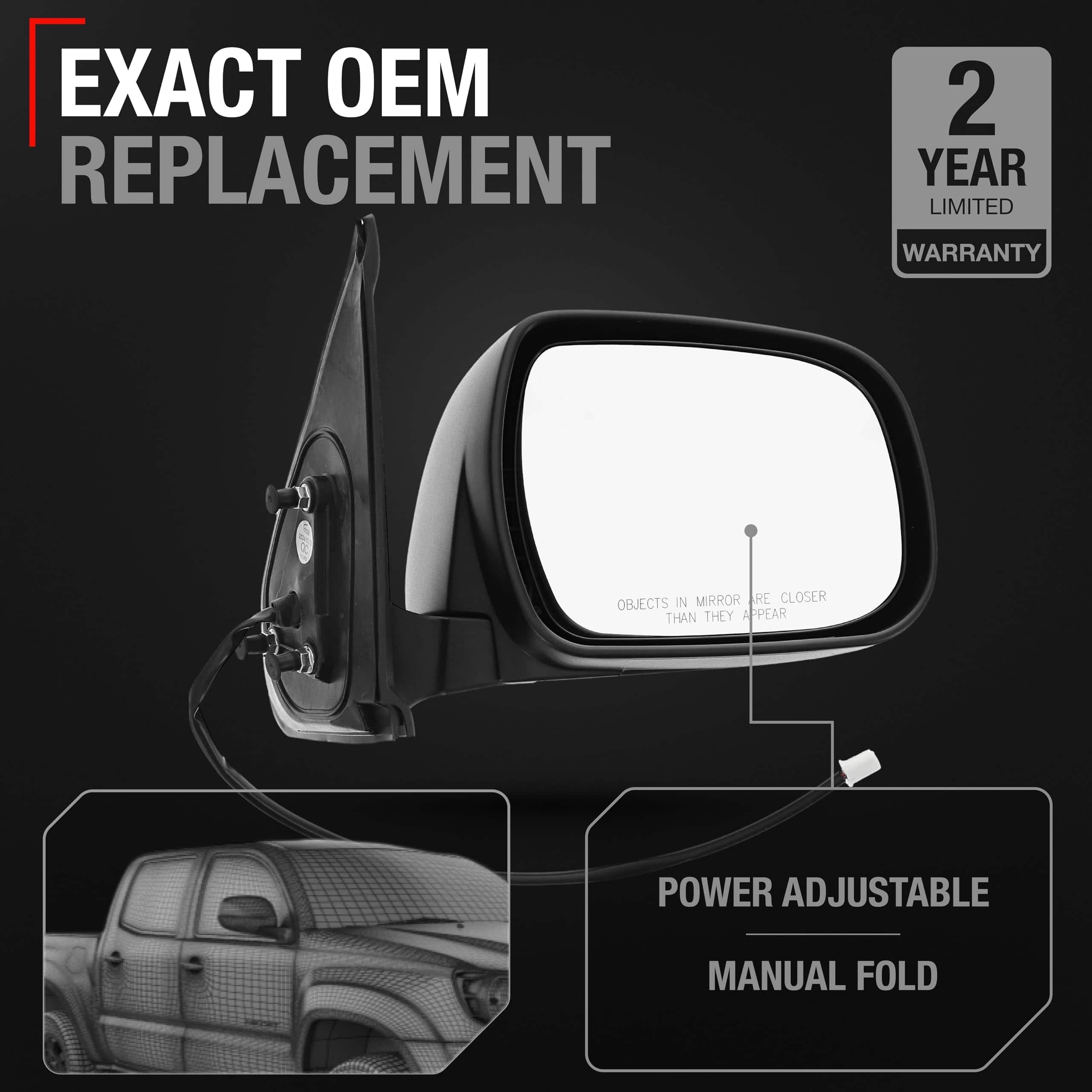 Espejo del lado del pasajero T1A - Compatible con Toyota - Imagen 3