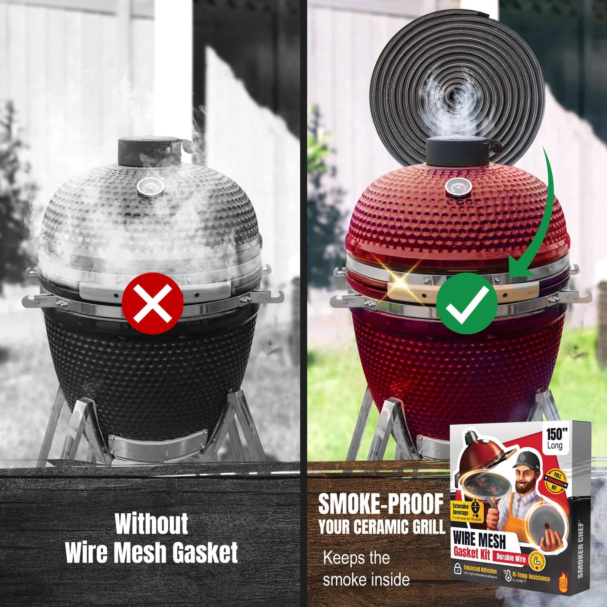 Kit de Junta de Malla de Alambre Ajuste para Kamado Joe - Imagen 5