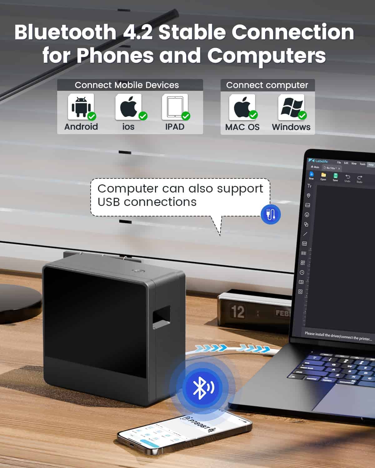 Máquina de etiquetado EazeID con cinta de 12/18/24mm, - Imagen 5