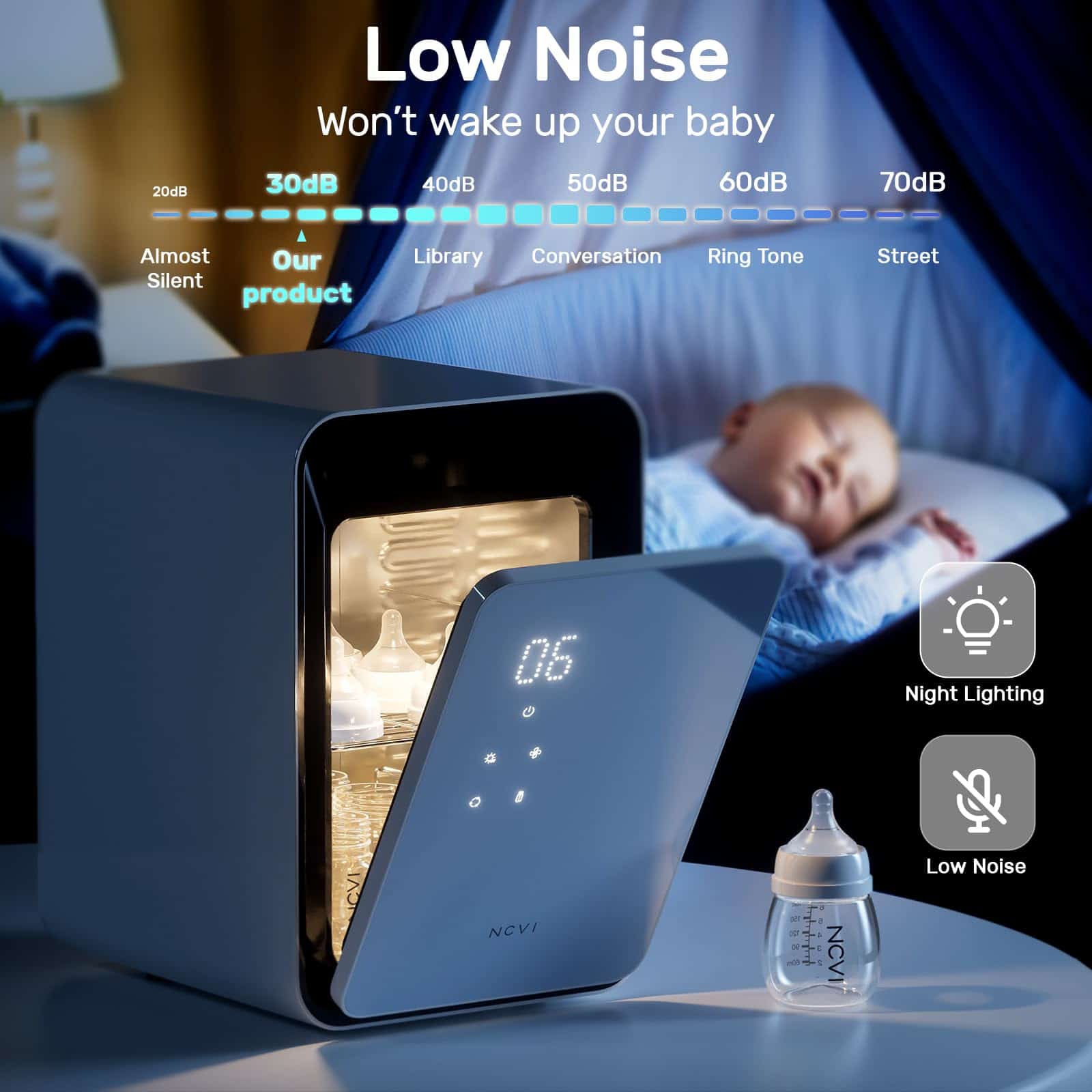 Secador de Biberones NCVI 12L con Luz UV Pro para Bebés - - Imagen 8