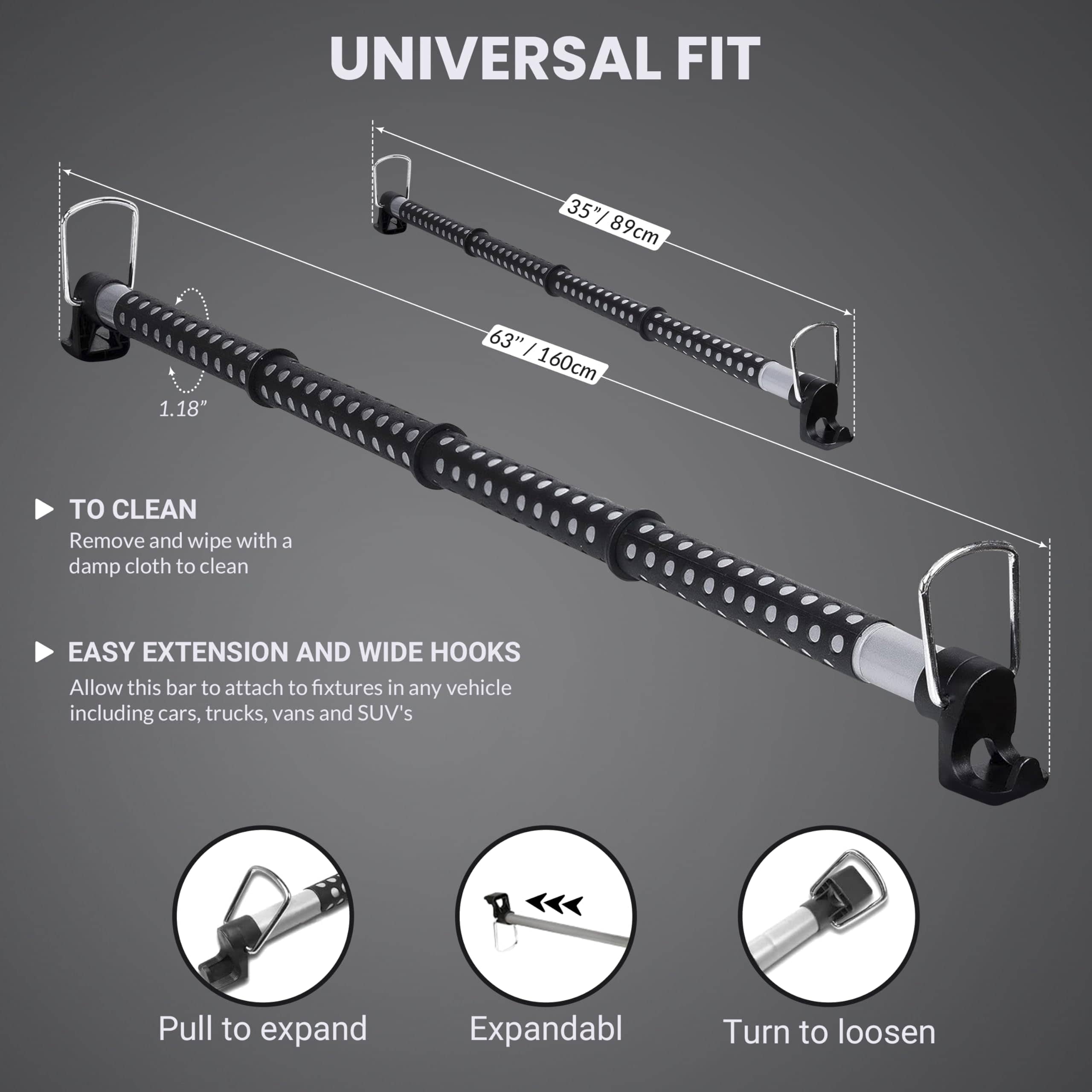 Barra para Ropa de Coche MEVLEM, Calidad Premium, Barra - Imagen 4