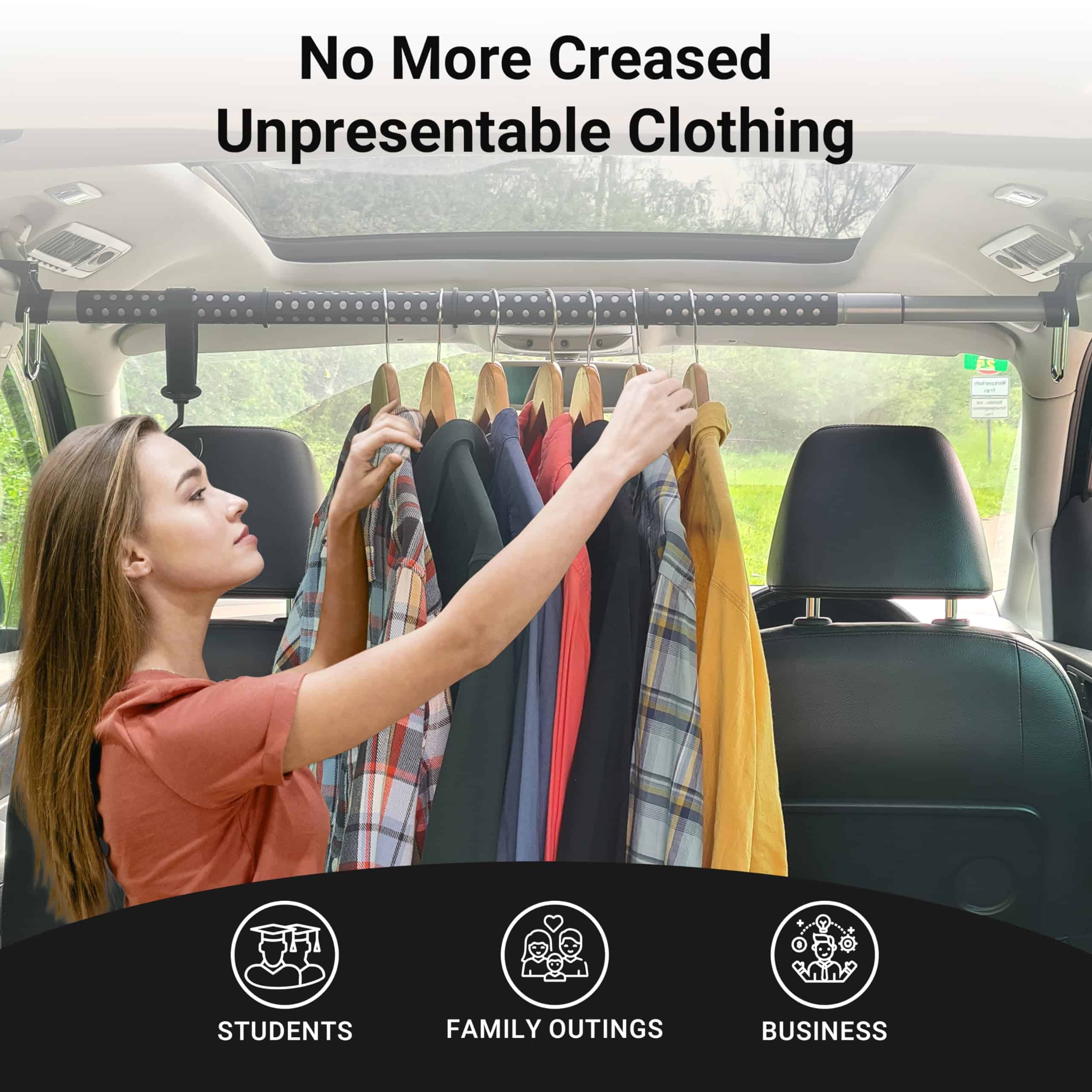 Barra para Ropa de Coche MEVLEM, Calidad Premium, Barra - Imagen 7