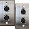 Placa de Pared XLR DIYTECH - Doble Hembra XLR de 3 pines,