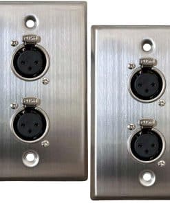 Placa de Pared XLR DIYTECH - Doble Hembra XLR de 3 pines,