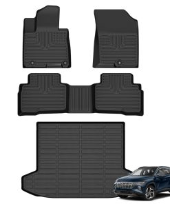 Juego de Tapetes para Piso y Forro de -Negro