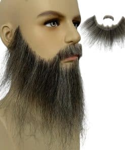 Barba Falsa de Pelo Humano Hecha a Mano Completa Barba