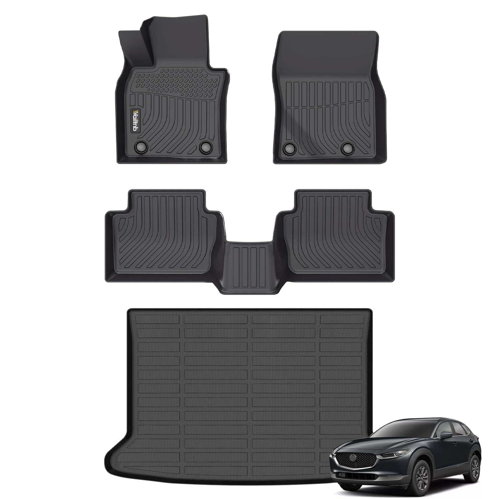 Wailtnb- Juego de Tapetes y Forro de Maletero para Mazda