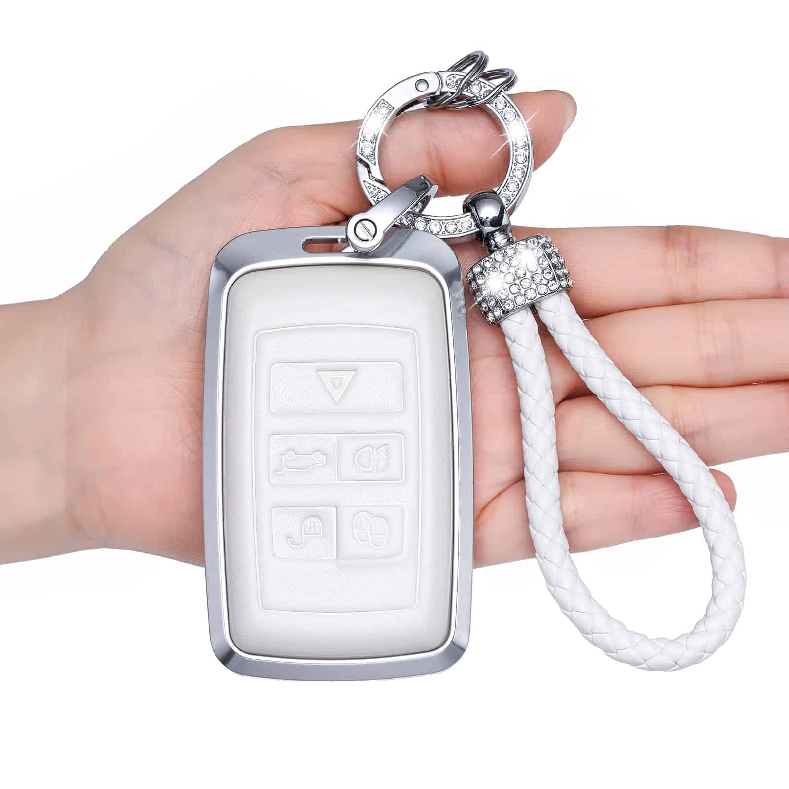 Estuche de llave de aluminio y cuero LCXJMWKL para Land
