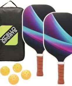 Conjunto de 2 paletas de pickleball de fibra de vidrio