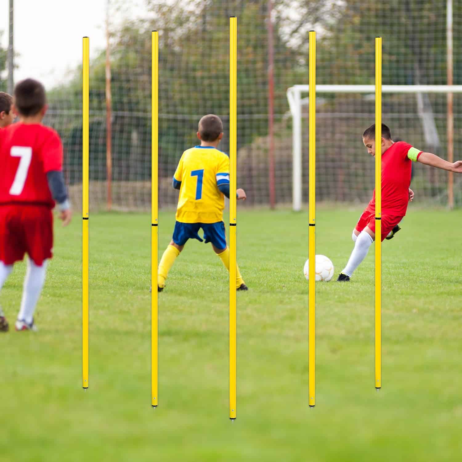 QWORK 10 Pcs 5ft Postes de Entrenamiento de Agilidad - Imagen 8