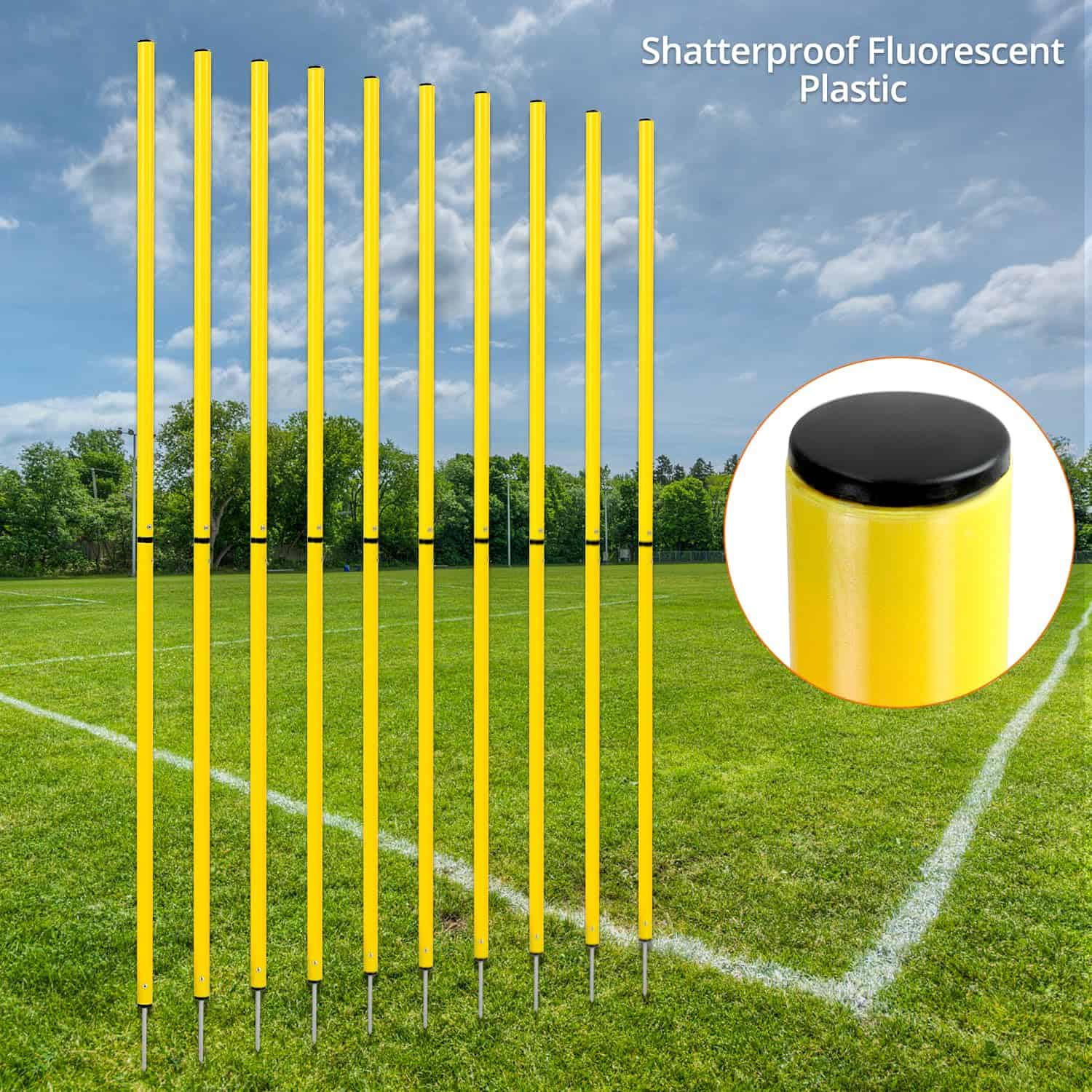 QWORK 10 Pcs 5ft Postes de Entrenamiento de Agilidad - Imagen 5