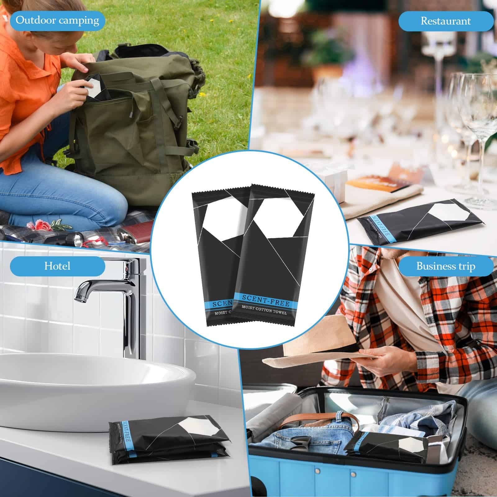 150 Pcs Toallitas húmedas envueltas individualmente, - Imagen 7