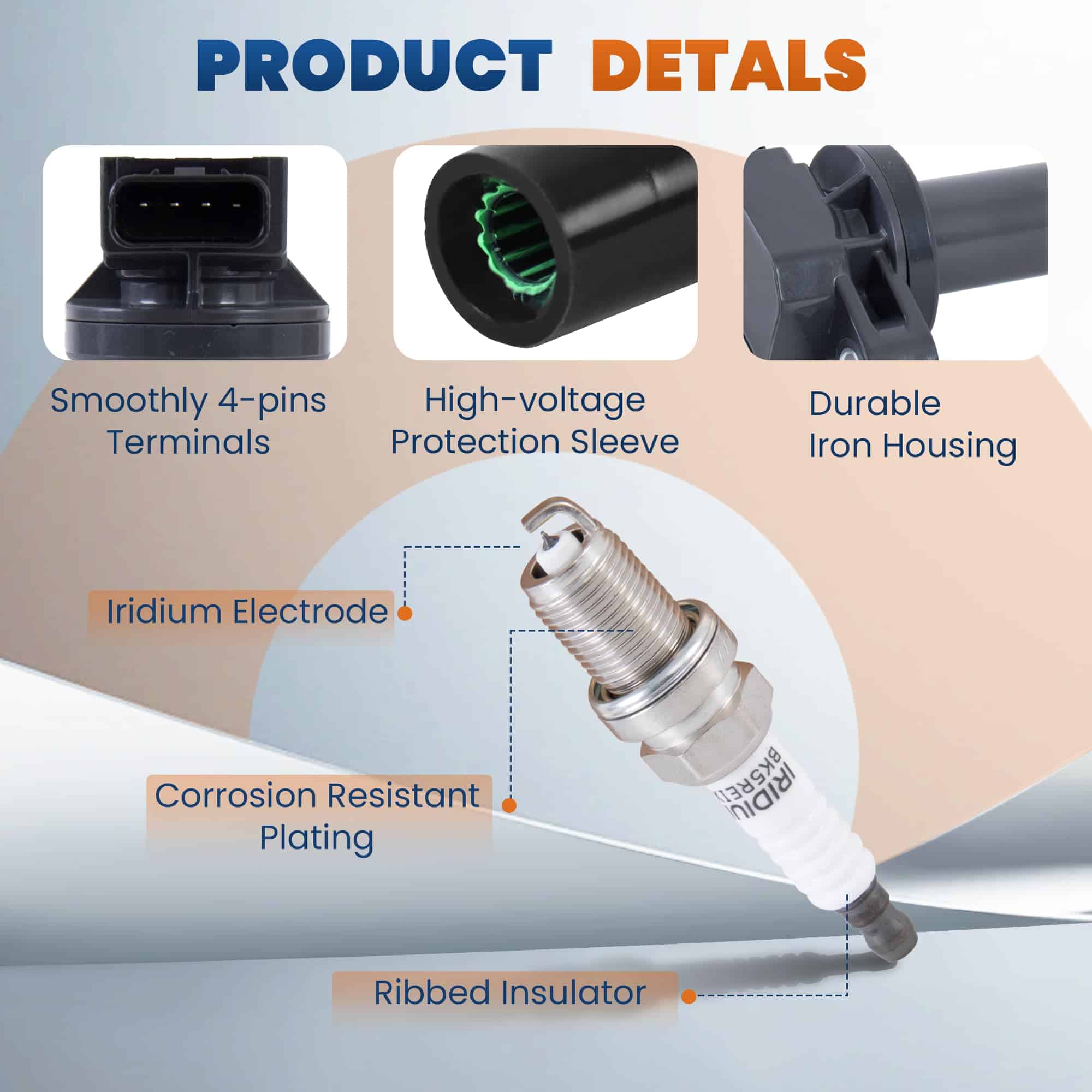 Conjunto de 4 Paquetes de Bobinas de Encendido y Bujías - Imagen 5