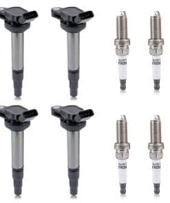 Juego de 4 bobinas de encendido y bujías compatibles para