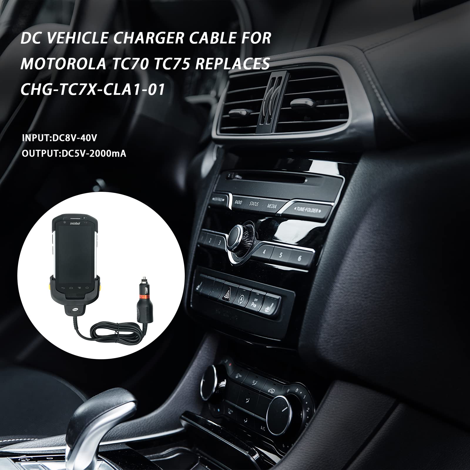 Cable de Cargador para Vehículo para Zebra Symbol TC70 TC77 - Imagen 5