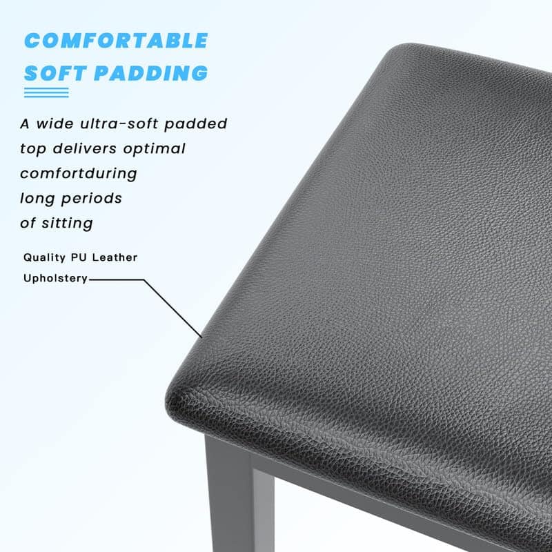 Banqueta de Piano HEXANT con Asiento Tapizado de Cuero - Imagen 4