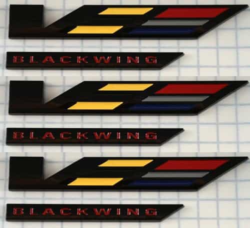 3 Emblemas V-Blackwing 3D Logo de Coche V Reemplazo para