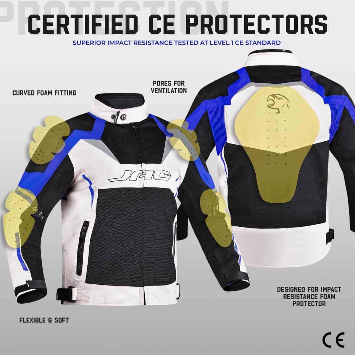 Chaqueta de Moto JAG de Malla con Armadura CE -Azul - Imagen 3
